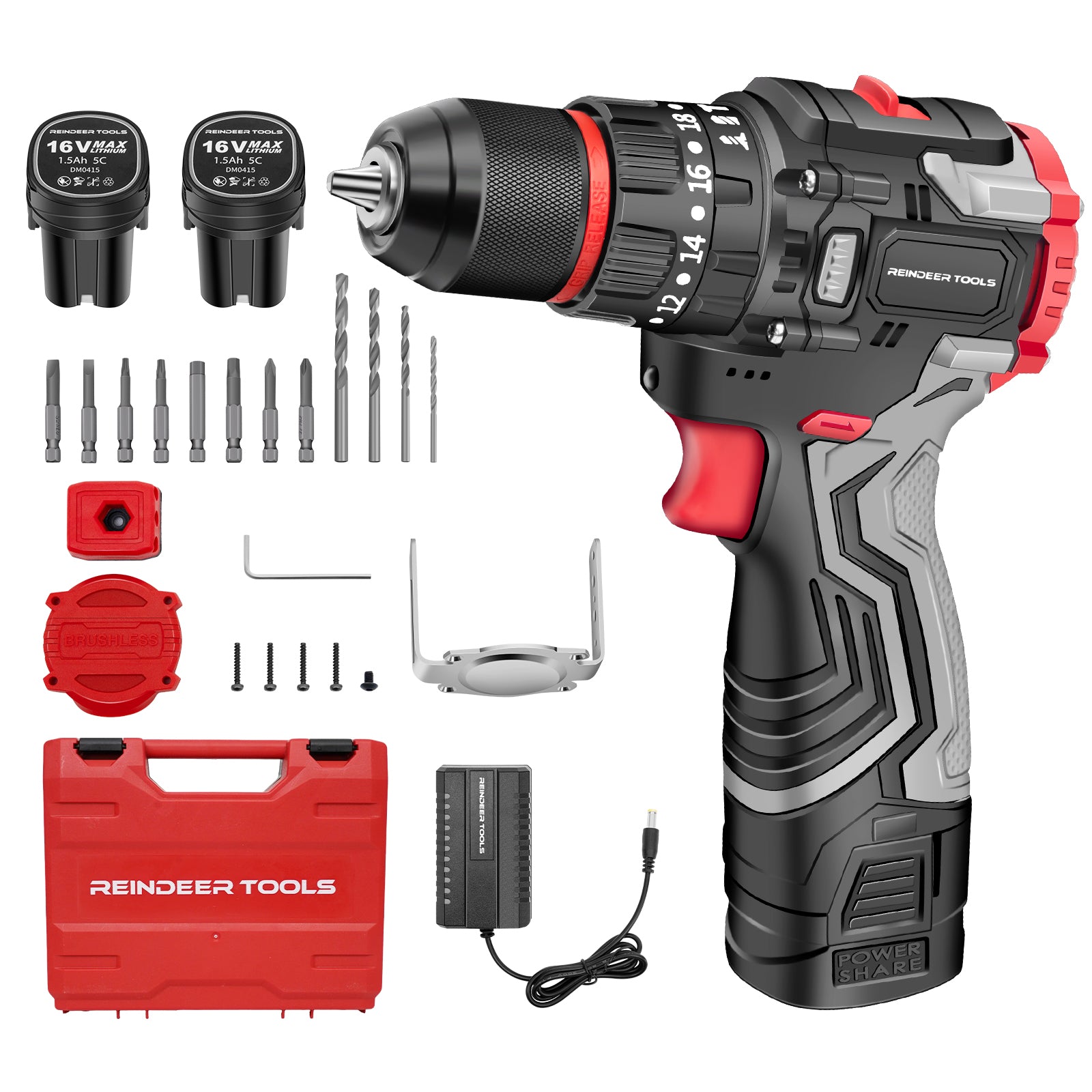 Reindeer Tools Rudolph 16V 3/8" Cordless Impact Drill Driver Kit-1