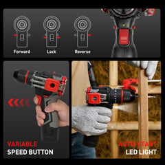 Reindeer Tools Rudolph 16V 3/8" Cordless Impact Drill Driver Kit-4