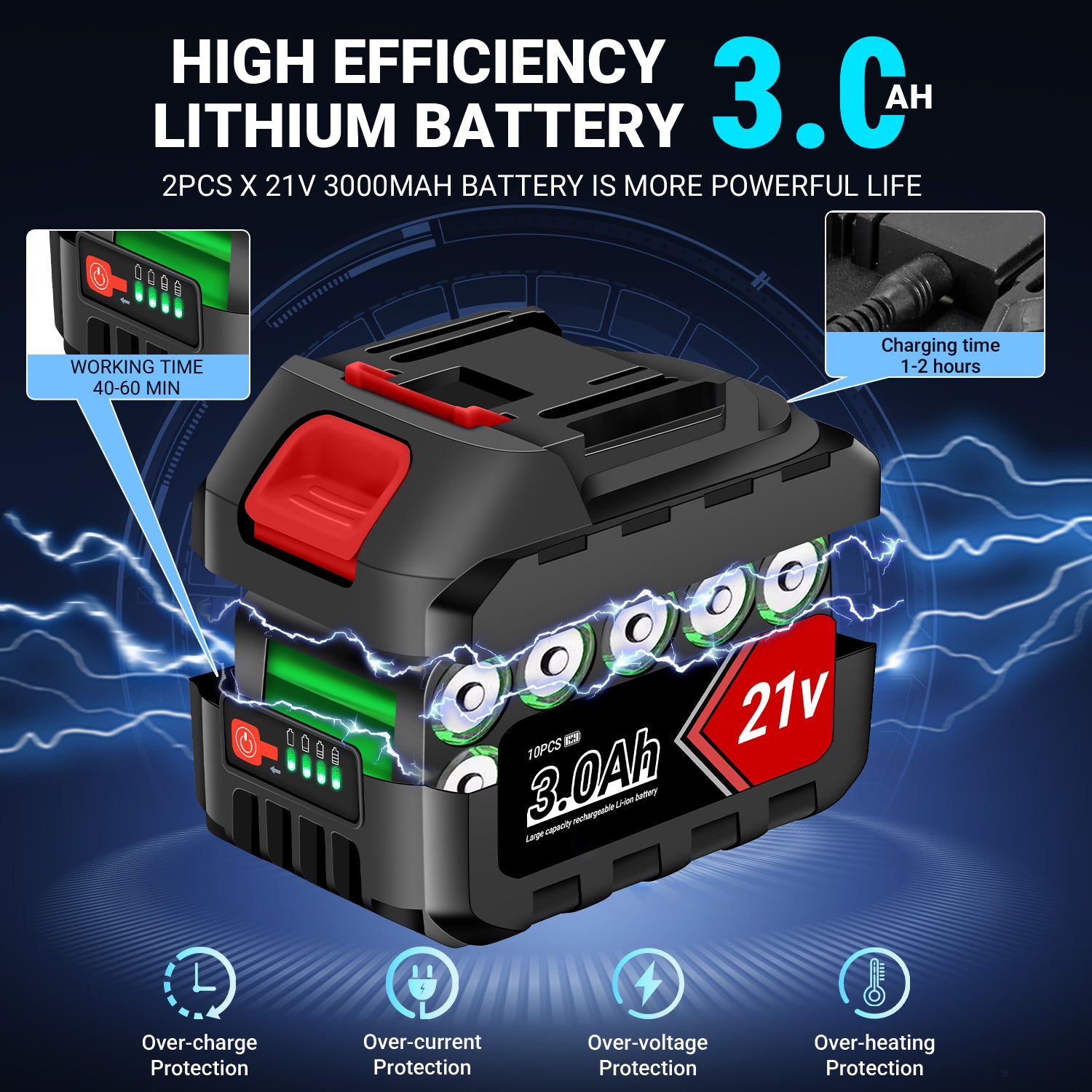 Reindeer Tools 10-cell 3.0Ah lithium battery
