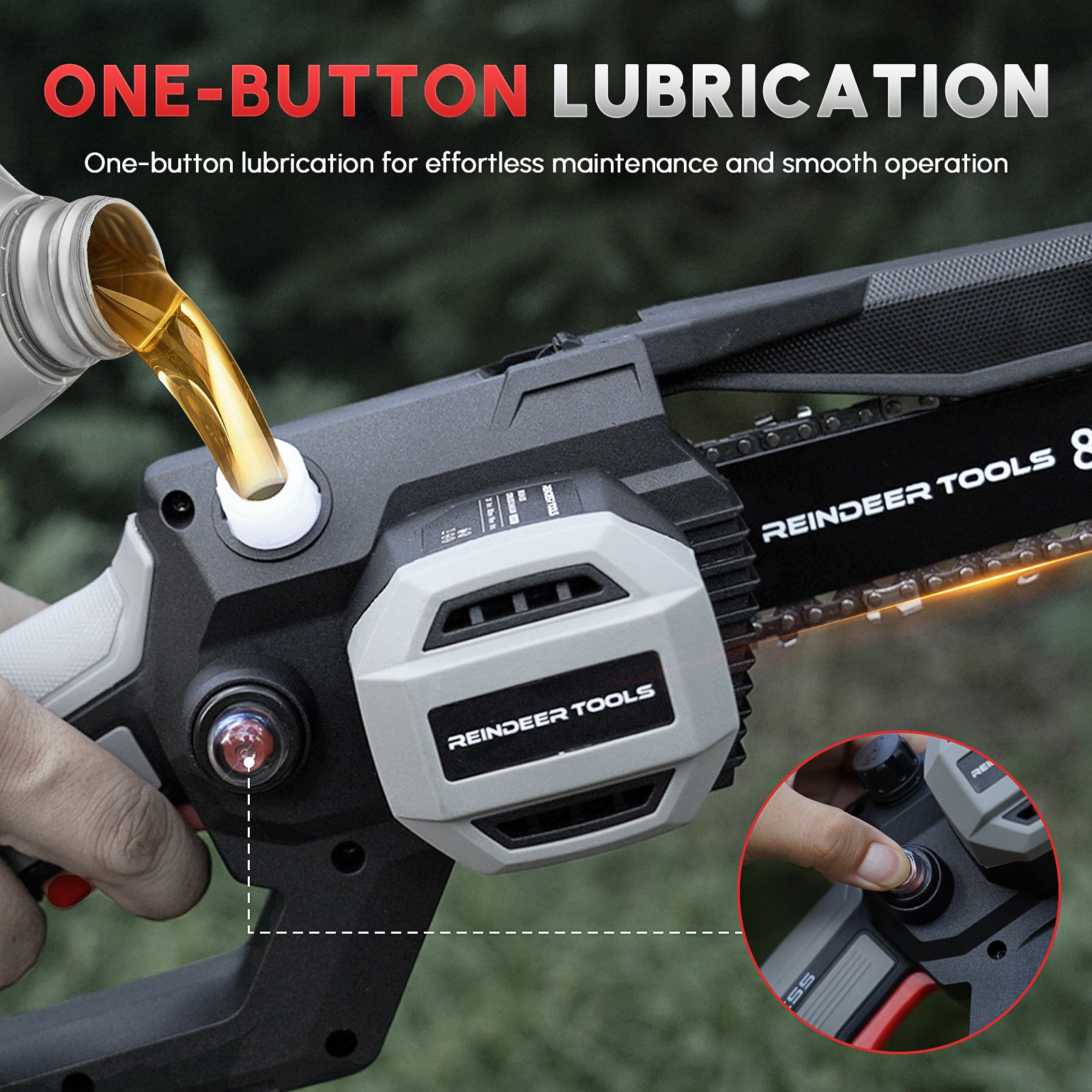 Reindeer Tools Dasher Cordless Mini Chainsaw – 6" / 8" Kit