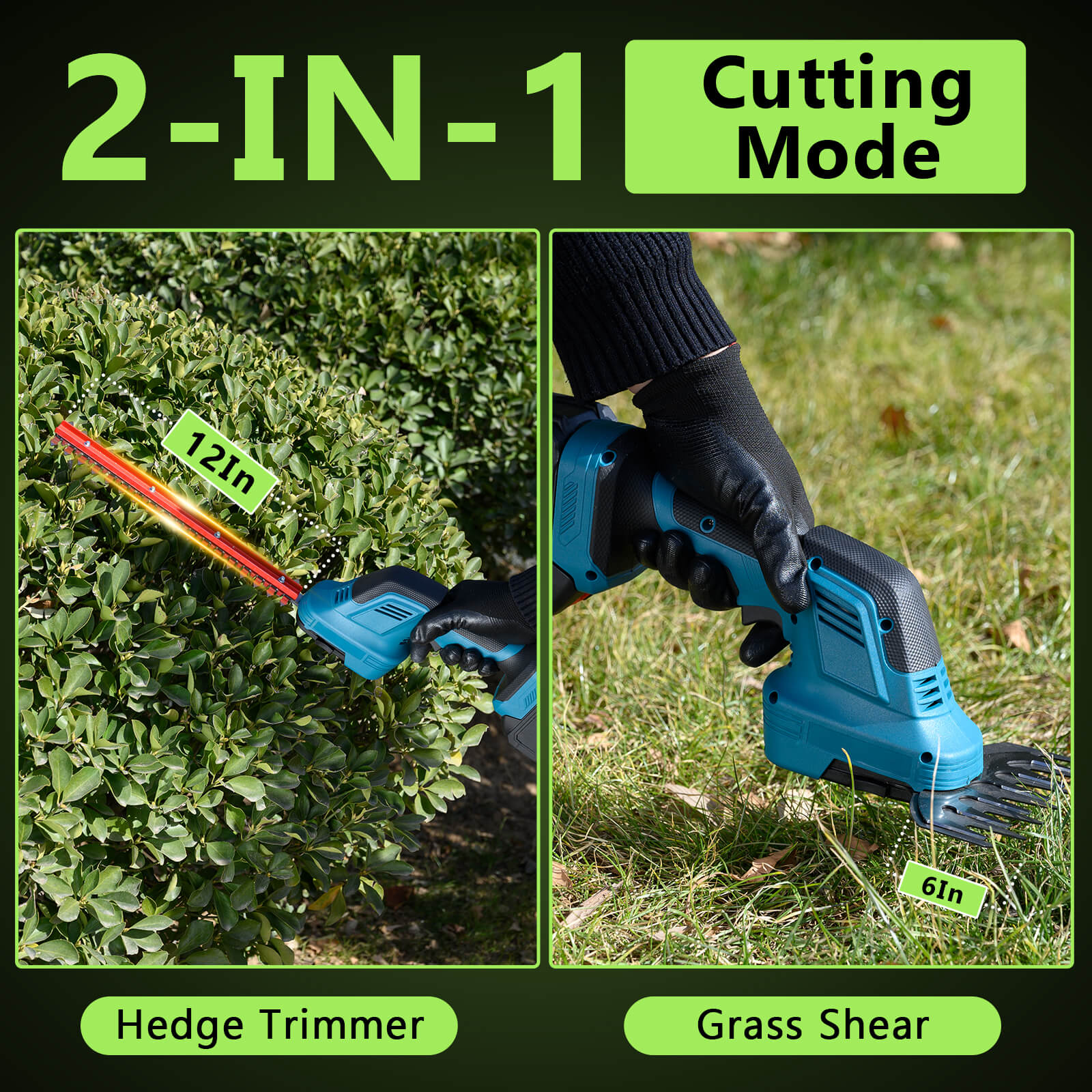 2-in-1 Cordless Hedge Trimmer Lightweight & Easy for Home Use-2