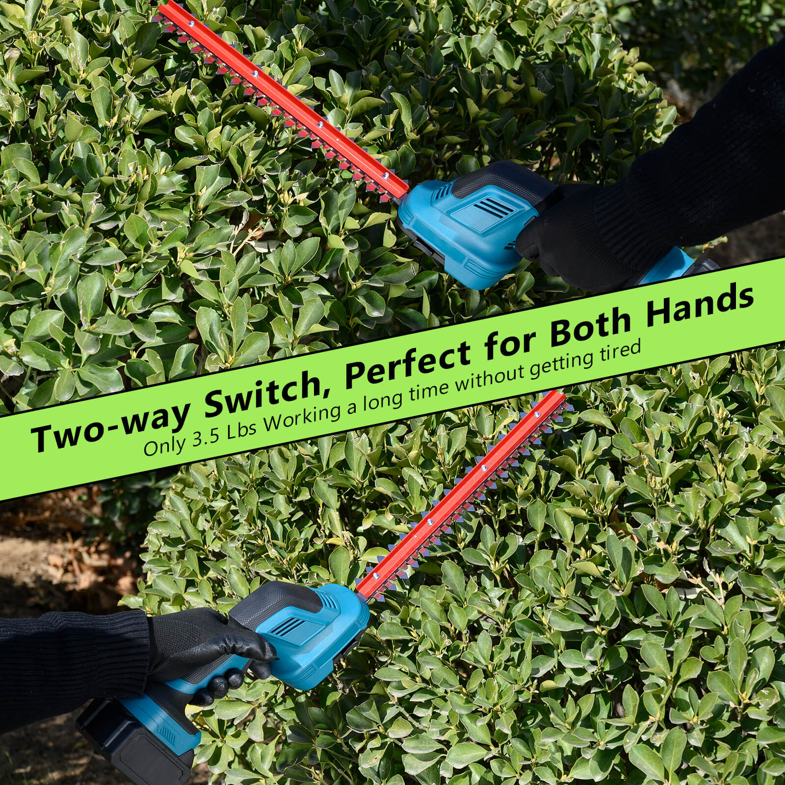 2-in-1 Cordless Hedge Trimmer Lightweight & Easy for Home Use-4