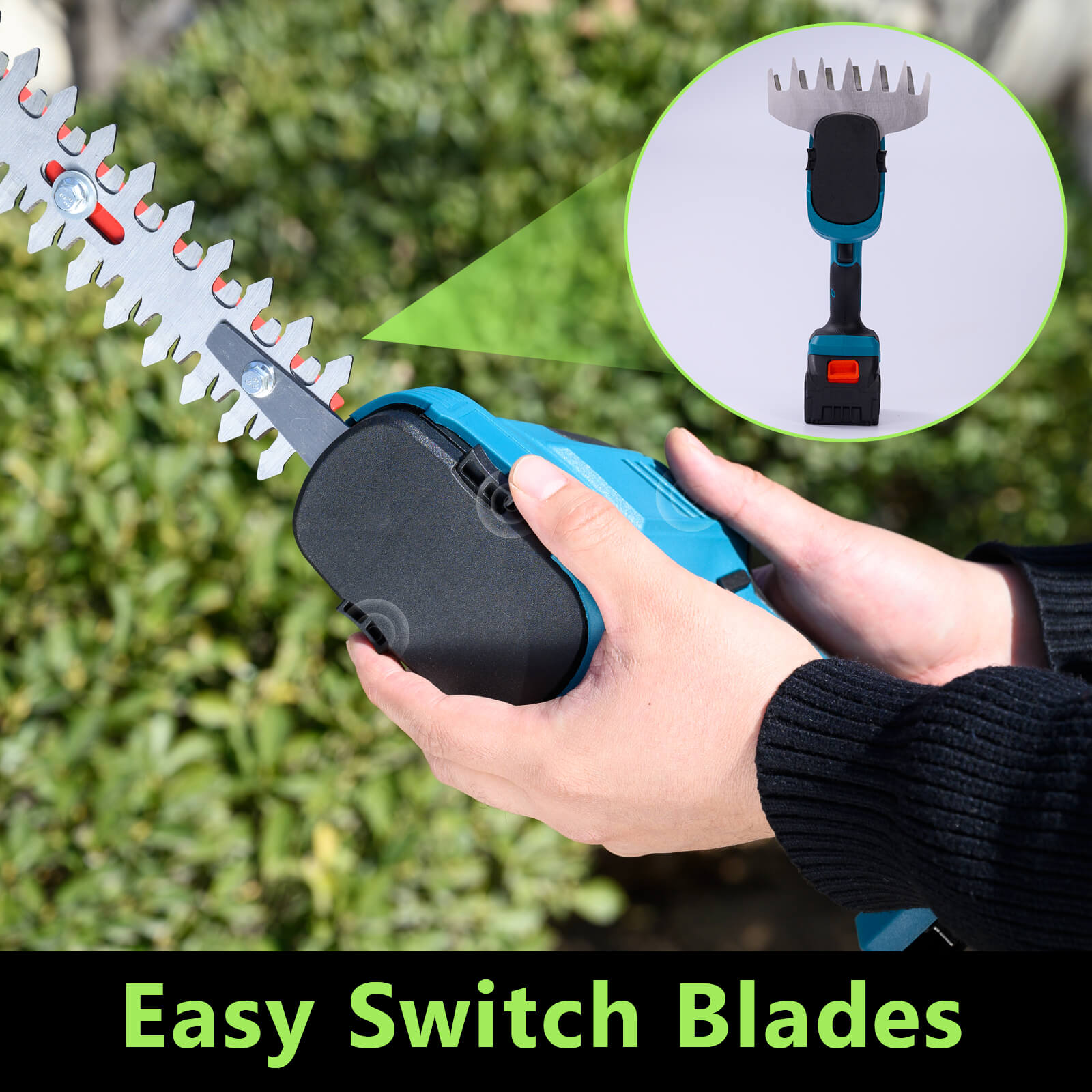 2-in-1 Cordless Hedge Trimmer Lightweight & Easy for Home Use-6