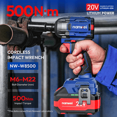 20V 1/2in 500 N·m (369 lb-ft) Impact Wrench W/Battery and Charger - W8500
