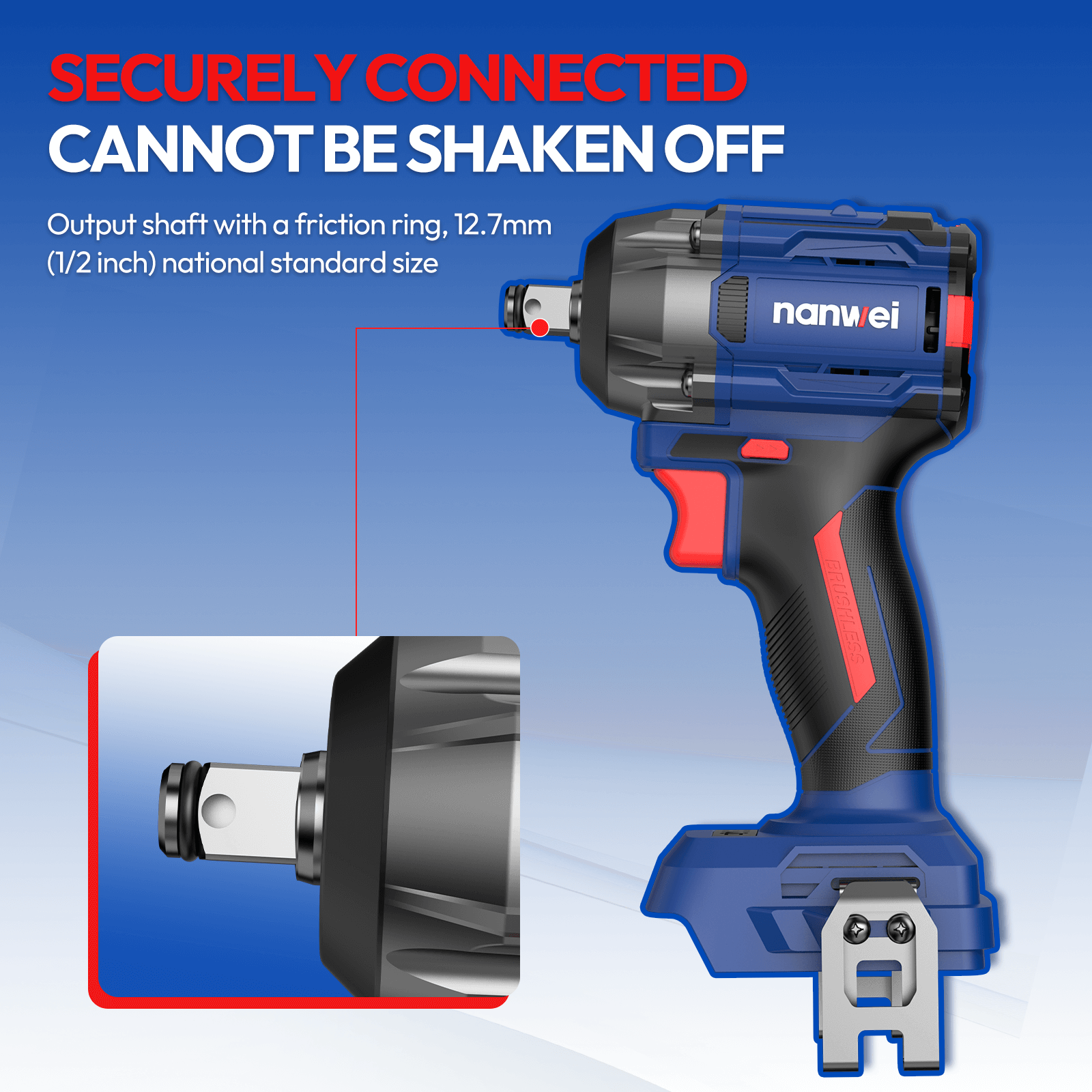 20V 1/2in 500 N·m (369 lb-ft) Impact Wrench W/Battery and Charger - W8500