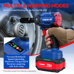 20V 1/2in Impact Wrench W/Battery and Charger - W8350