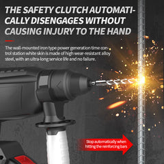 20V Brushless Rotary Hammer Drill 4-in-1 Multifunction Tool