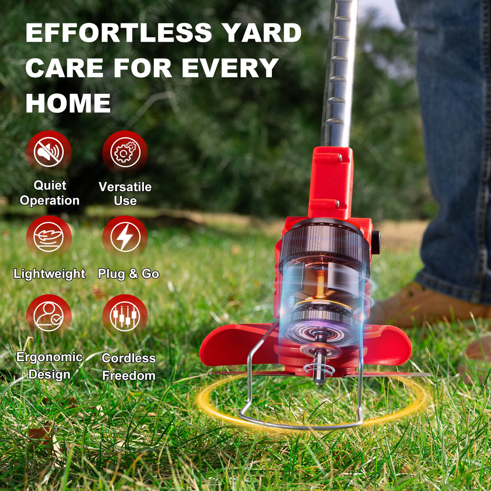 12V Cordless Electric Weed Wacker 6″ 3 In 1 W/ 3.0Ah Battery Reindeer RGL100-2