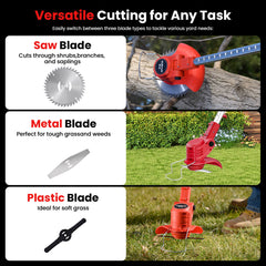 12V Cordless Electric Weed Wacker – 3-in-1 Brush Cutter & Grass Trimmer for Large Yards & Gardens-2