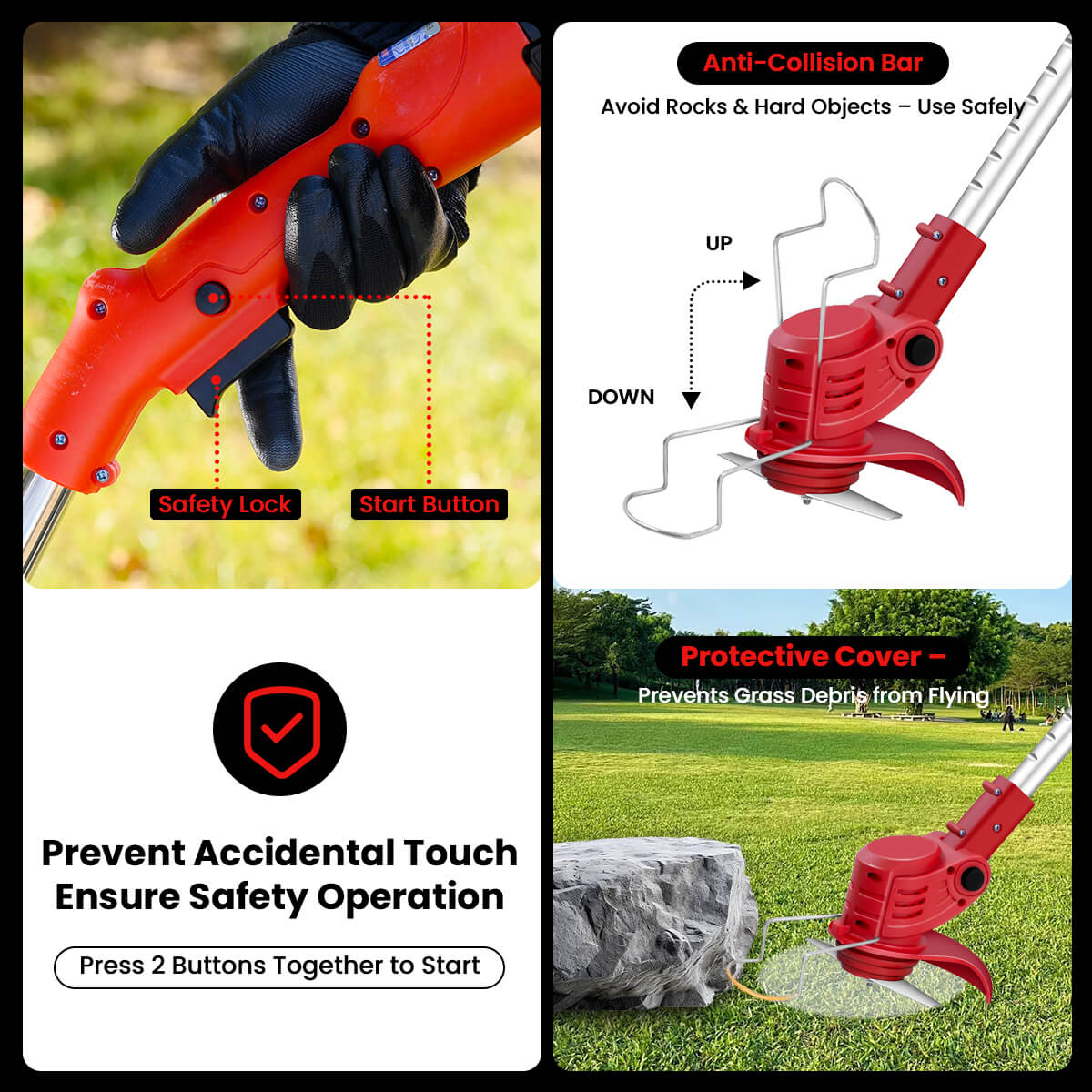 12V Cordless Electric Weed Wacker – 3-in-1 Brush Cutter & Grass Trimmer for Large Yards & Gardens-6