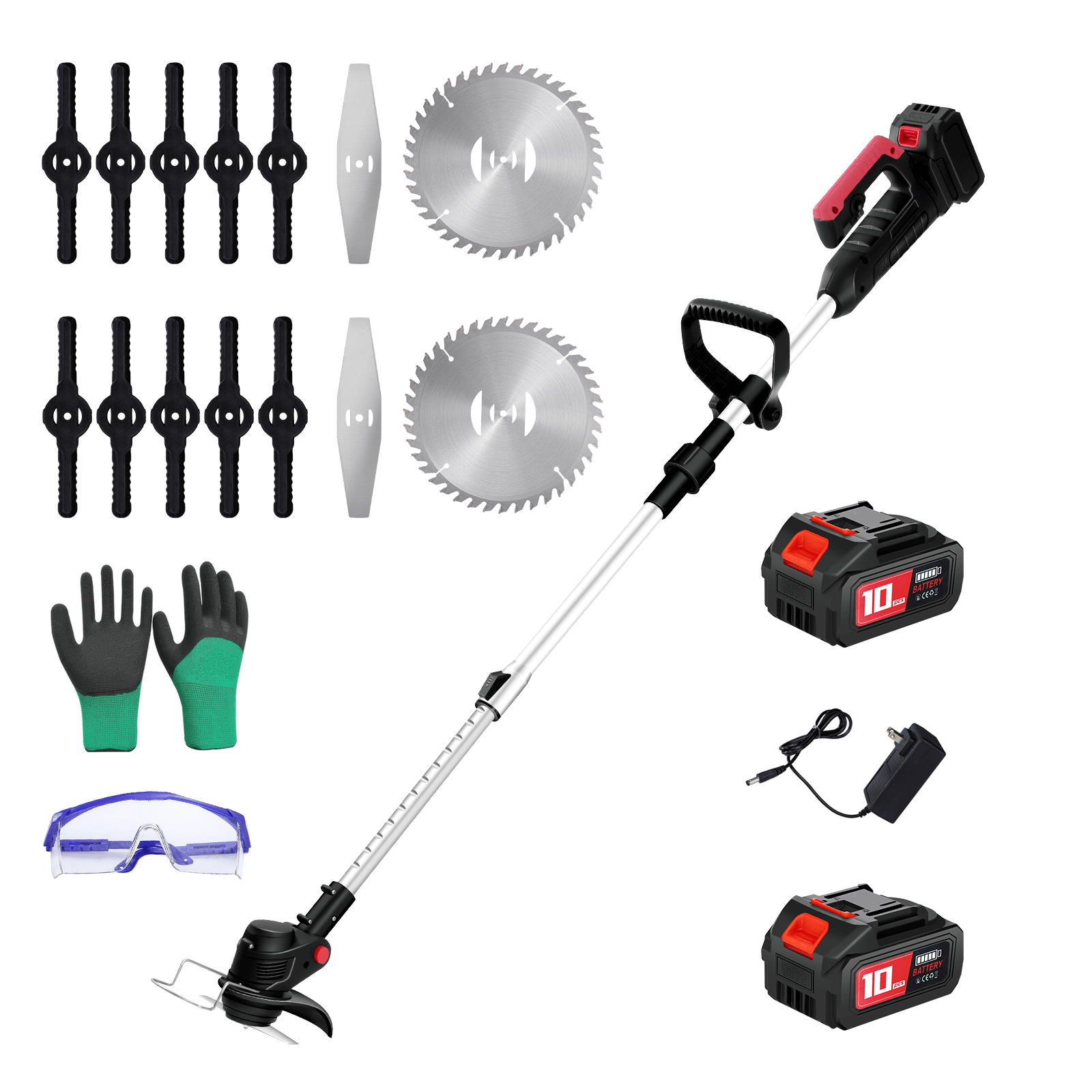 21V Cordless Foldable Weed Wacker 6 Inch 3 In 1 W/3.0Ah Battery-1