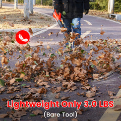 21V Electric Cordless Leaf Blower with 2*3.0Ah Batteries and Charger 6 Speed Mode for Lawn Care, Patio, Blowing Leaves-4