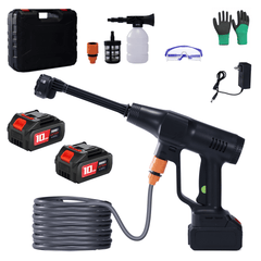 2*3000mAH Battery Portable High Pressure Washer with 6-in-1 Nozzel for Car/Floor/Fence/Sidewalk-1