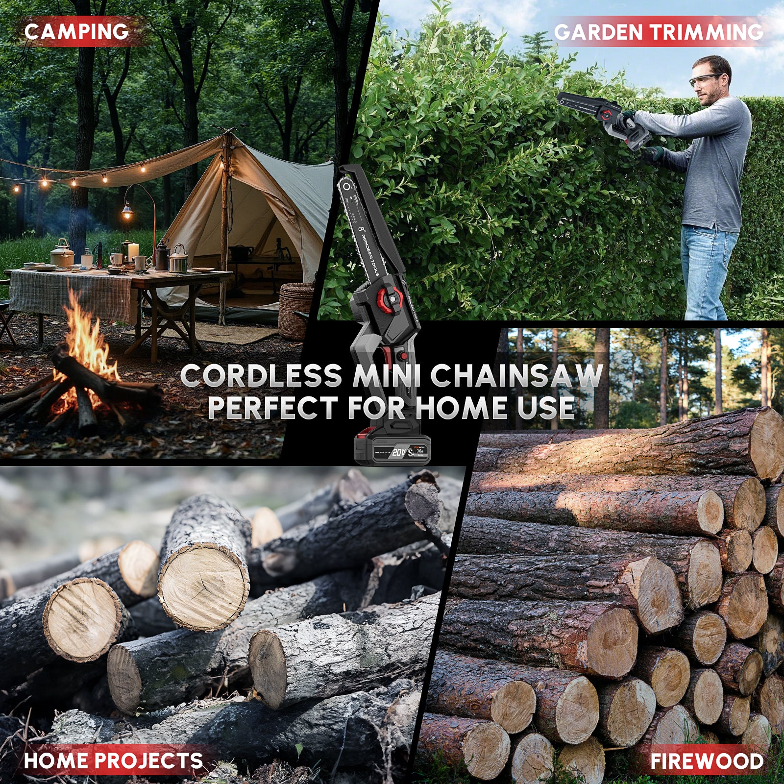 Reindeer Tools Dasher Cordless Mini Chainsaw – 6" / 8" Kit