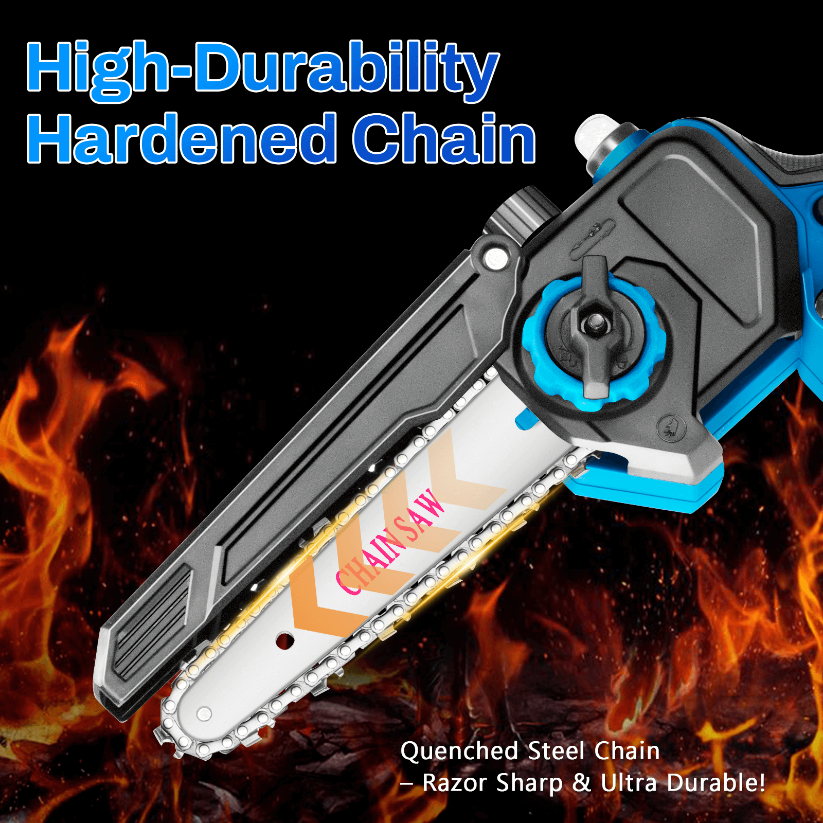 6-8 In Auto Oiler Battery-Powered Cordless Brushless Mini Chainsaw for DIY & Landscaping-2