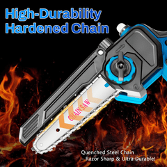6-8 In Auto Oiler Battery-Powered Cordless Brushless Mini Chainsaw for DIY & Landscaping-2