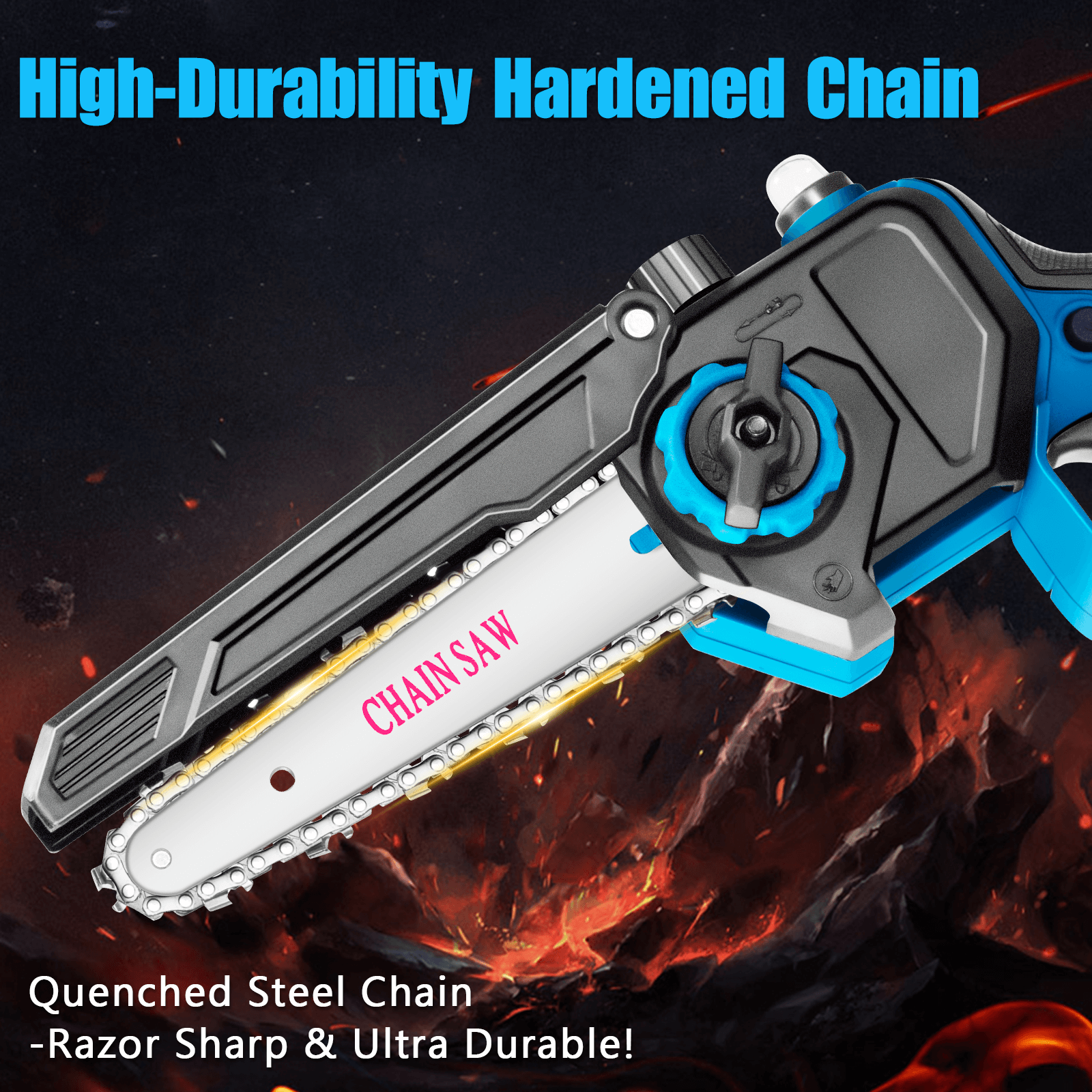 6 and 8 Brushless Motor Cordless Electric Mini Chainsaw with Auto Oiler for Garden & Yard-2