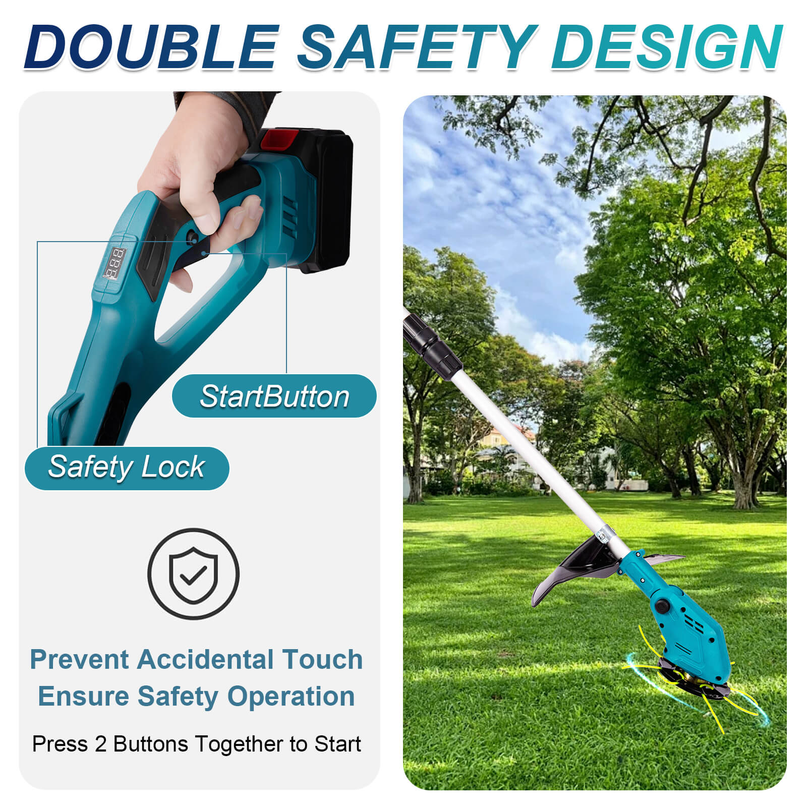 Brushless Motor Cordless String & Edger Trimmer for DIY Lawn & Yard Tool