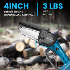 Cordless Brushless Mini Chainsaw 4"  for DIY, Pruning & Wood Cutting-2