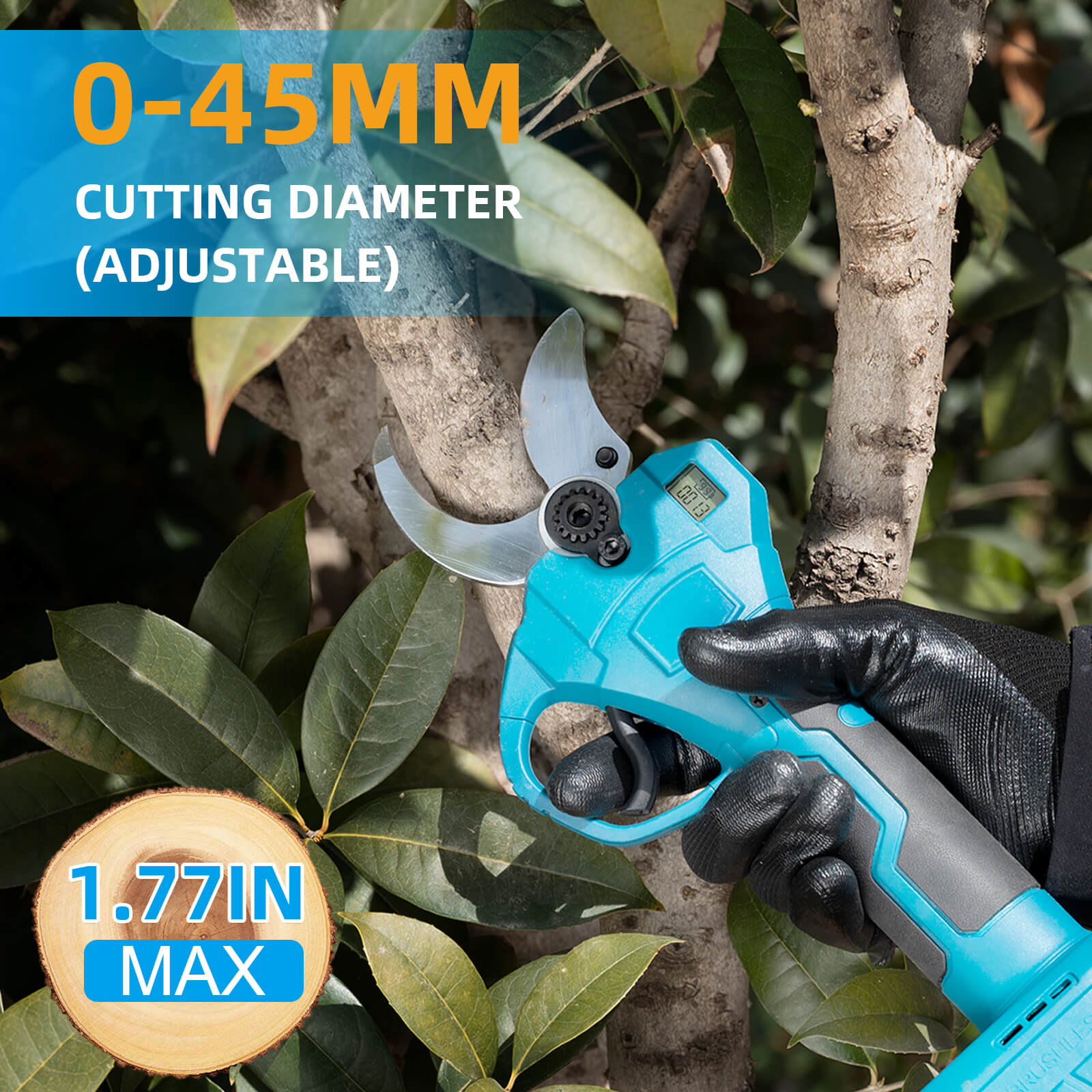 Cordless Electric Pruning Shears 21V Rechargeable for Garden & Yard 1.77″-5