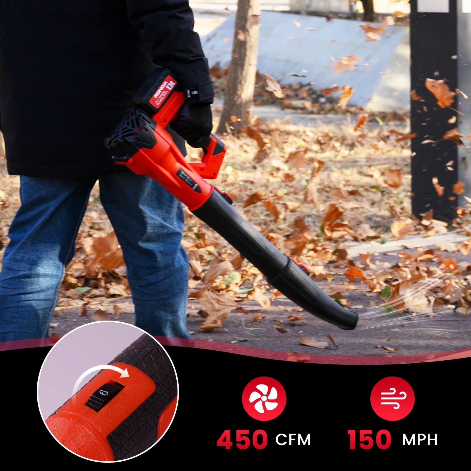 Cordless Leaf Blower for Lawn, Patio & Driveway Fast & Efficient Cleaning-4