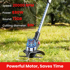 Cordless Weed Wacker Foldable 6in Trimmer & Brush Cutter for Yard & Lawn-2