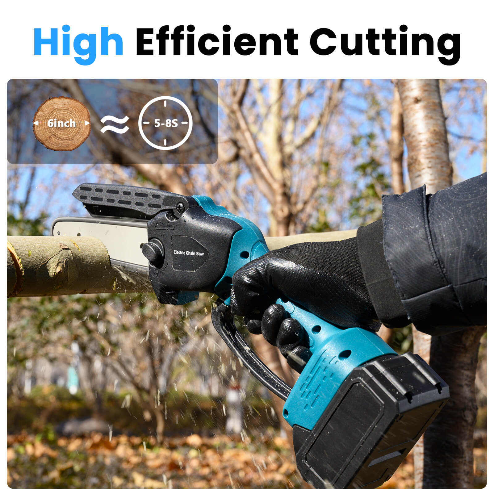 Durable 6-Inch Mini Chainsaw with Brushless Motor for Tough Cuts-2