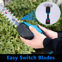 Electric Cordless Hedge Trimmer & Grass 2-in-1 Shear Perfect for Garden & Yard-3