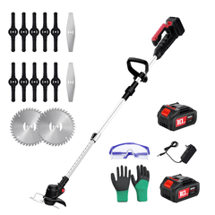 Foldable Weed Wacker 6" Electric Cordless Trimmer 2*21V 3.0Ah Batteries-1