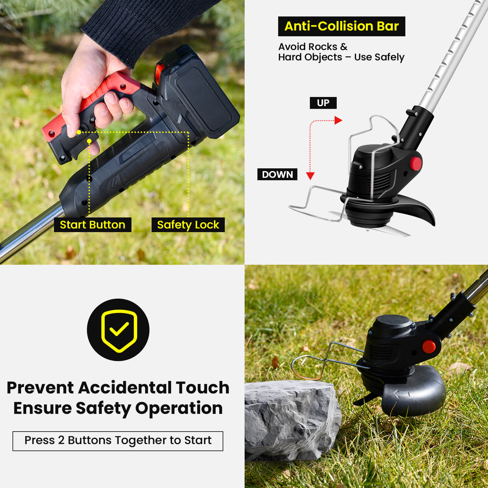 Foldable Weed Wacker 6" Electric Cordless Trimmer 2*21V 3.0Ah Batteries-6