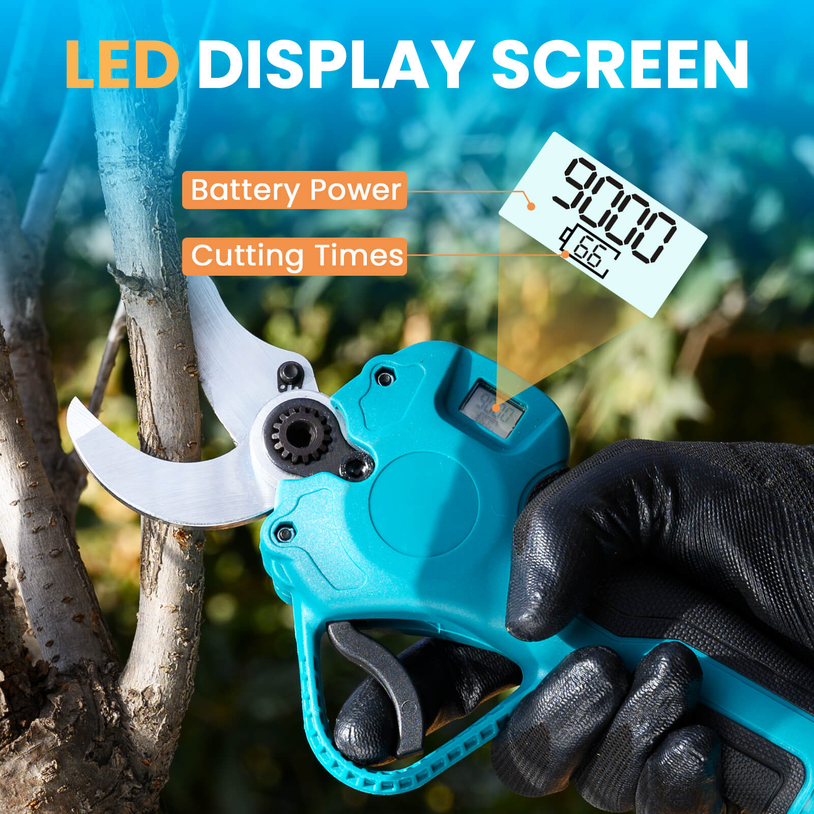 Lightweight Cordless 1.37″(35mm)  Pruning Shears – Easy-to-Use Electric Clippers for Women & Seniors-5