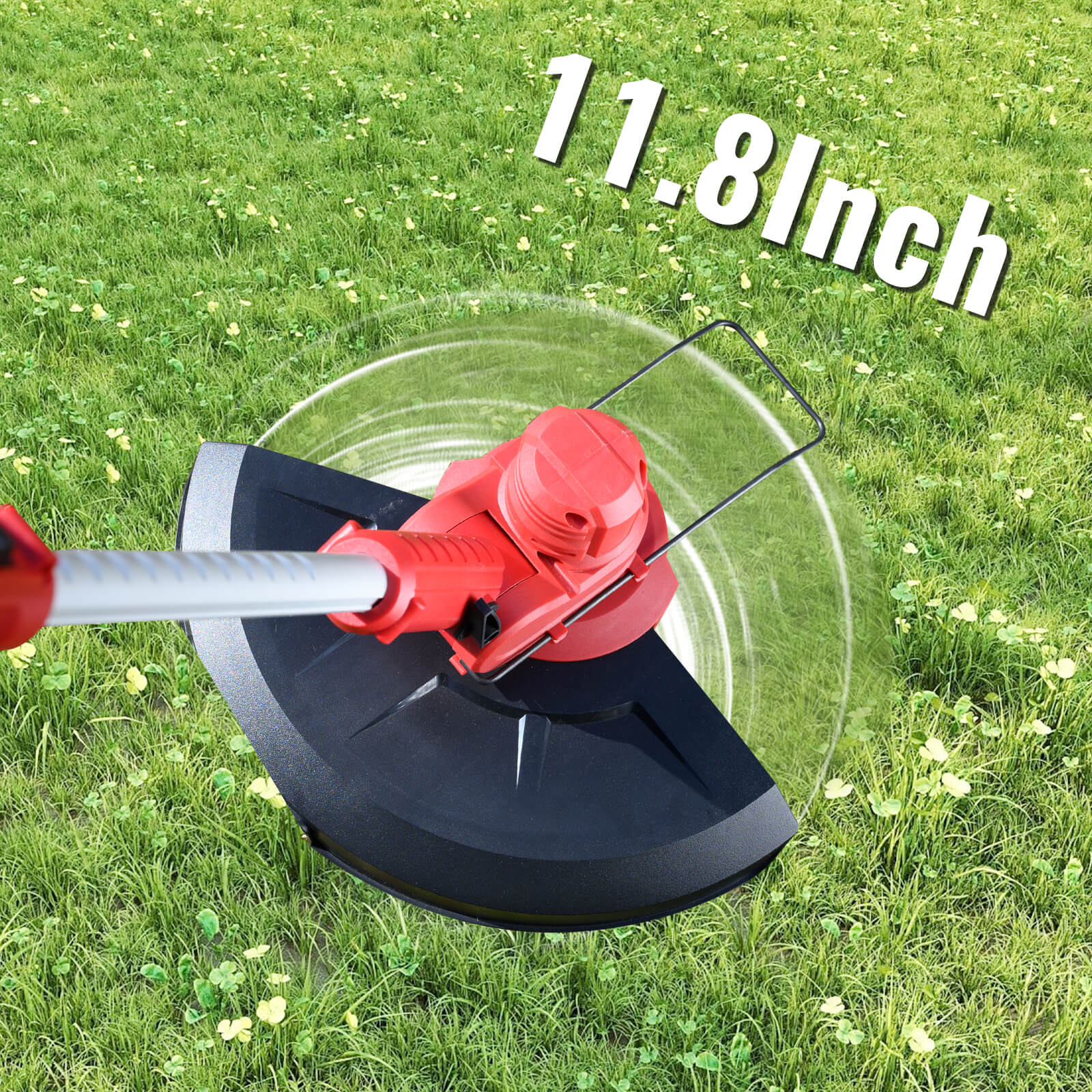 Lightweight Lawn Tool Cordless String & Edger Trimmer with Support Wheels-4