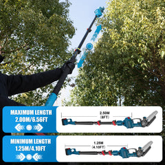 Max 8FT Extendable Pole Kit with 6” Cordless Mini Chainsaw & Electric Pruning Shears Limb Branch Cutter Pruner-2