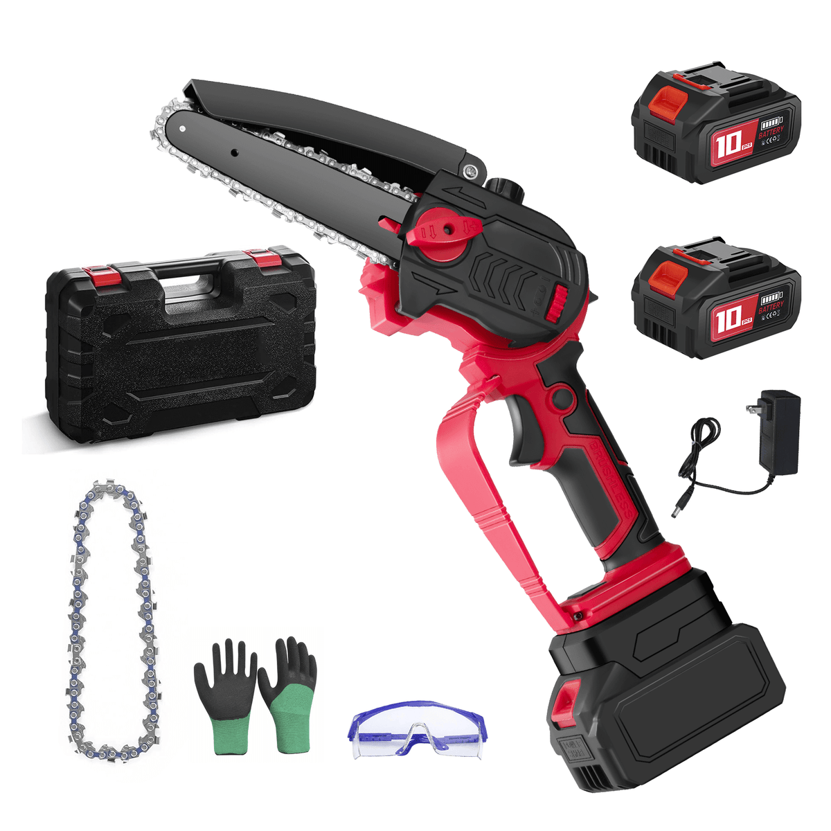 Mini Chainsaw 8" Cordless Brushless with Auto Oiler 4.0Ah Battery Powered for DIY & Landscaping-1