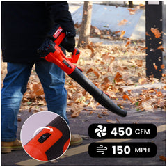 Powerful 21V Leaf Blower Dual 3.0Ah Batteries for Long Run Time-2