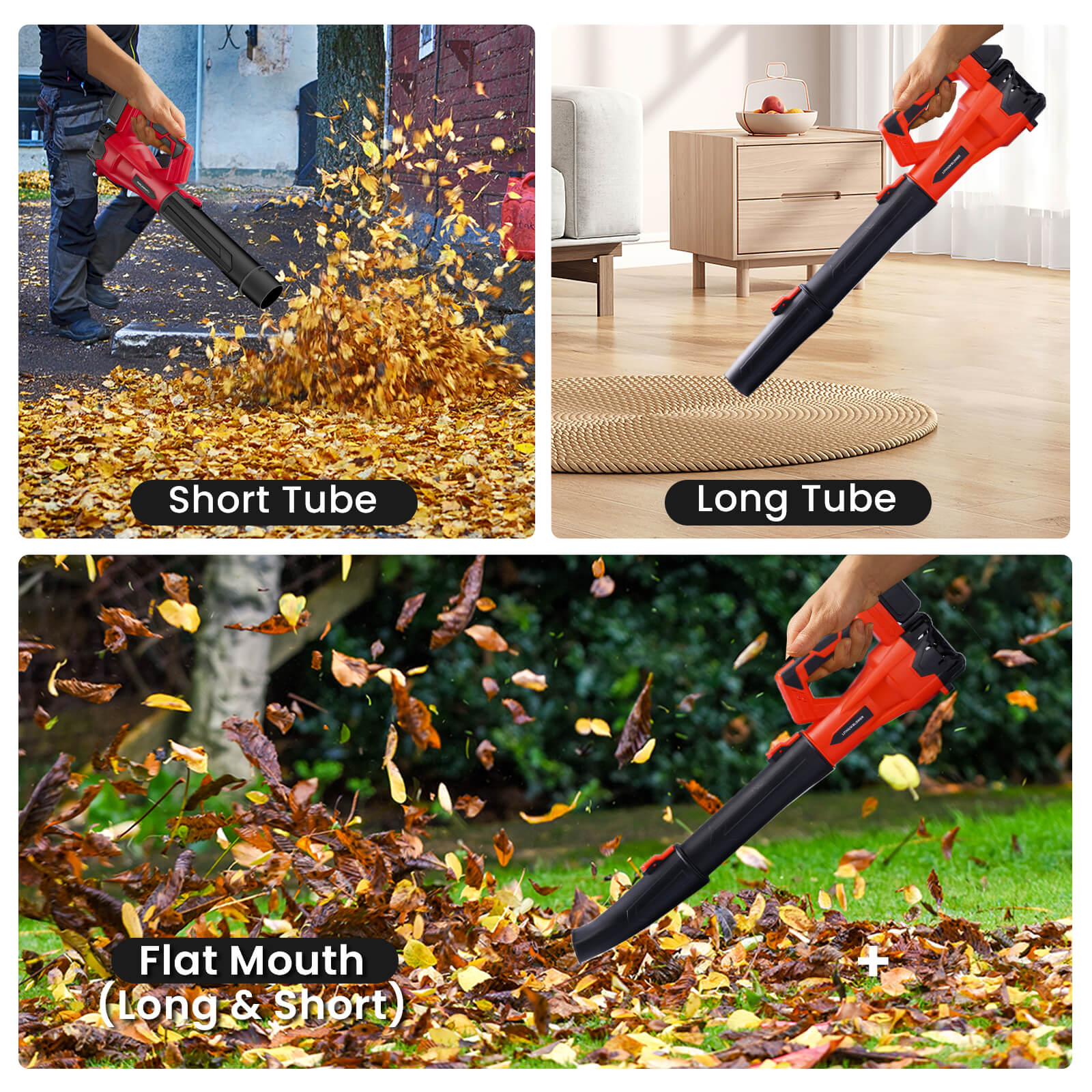 Powerful 21V Leaf Blower Dual 3.0Ah Batteries for Long Run Time-5