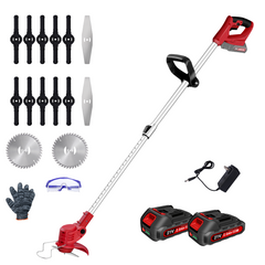 21V Cordless Electric Weed Wacker – 3-in-1 Brush Cutter & Grass Trimmer for Large Yards & Gardens