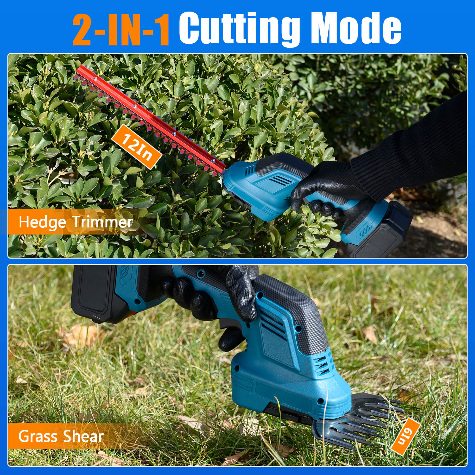 Reindeer 2-in-1 Cordless Hedge Trimmer for DIY Landscaping & Precision Cutting-3