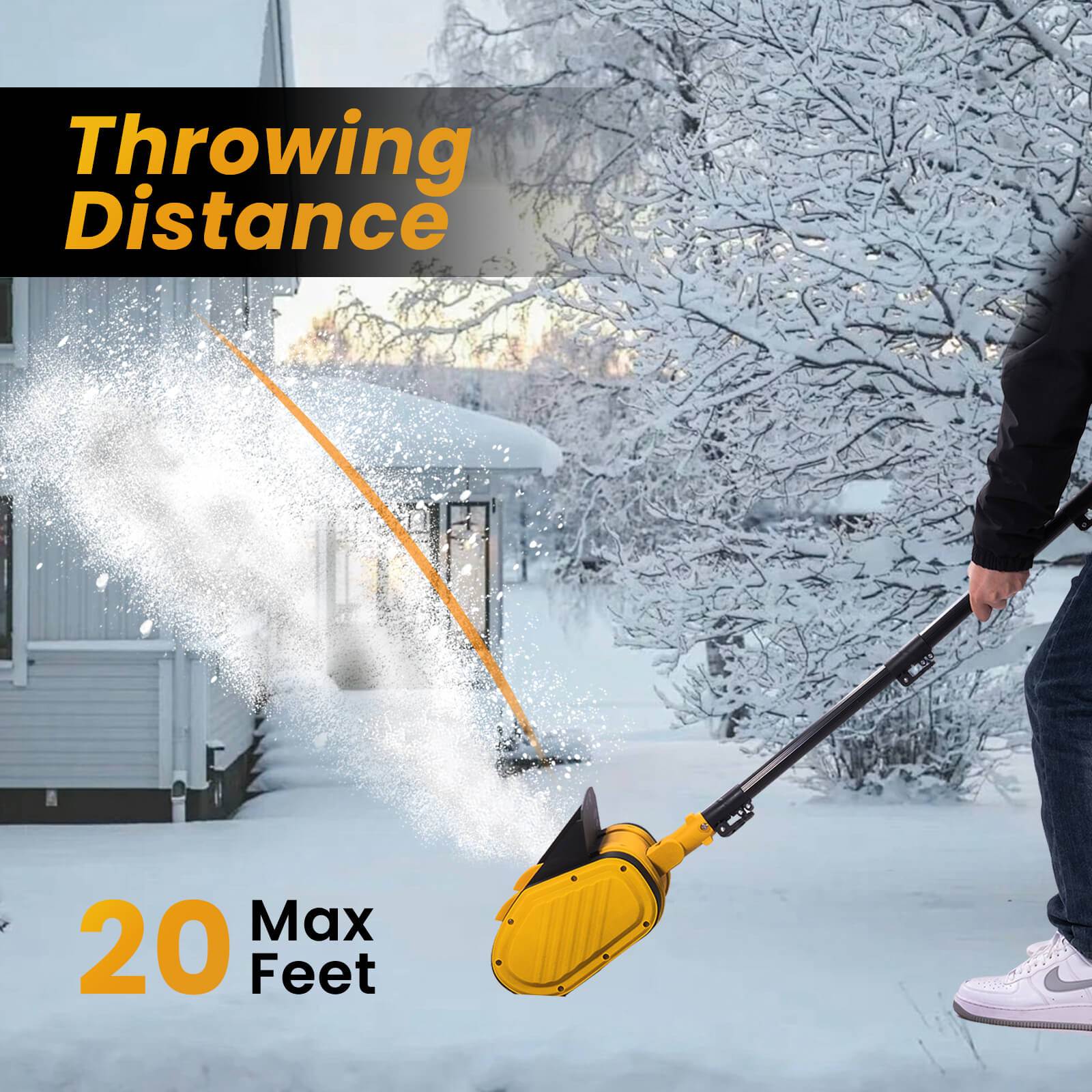 Reindeer 21V 12-Inch 20 Feet Cordless Electric Snow Thrower-2