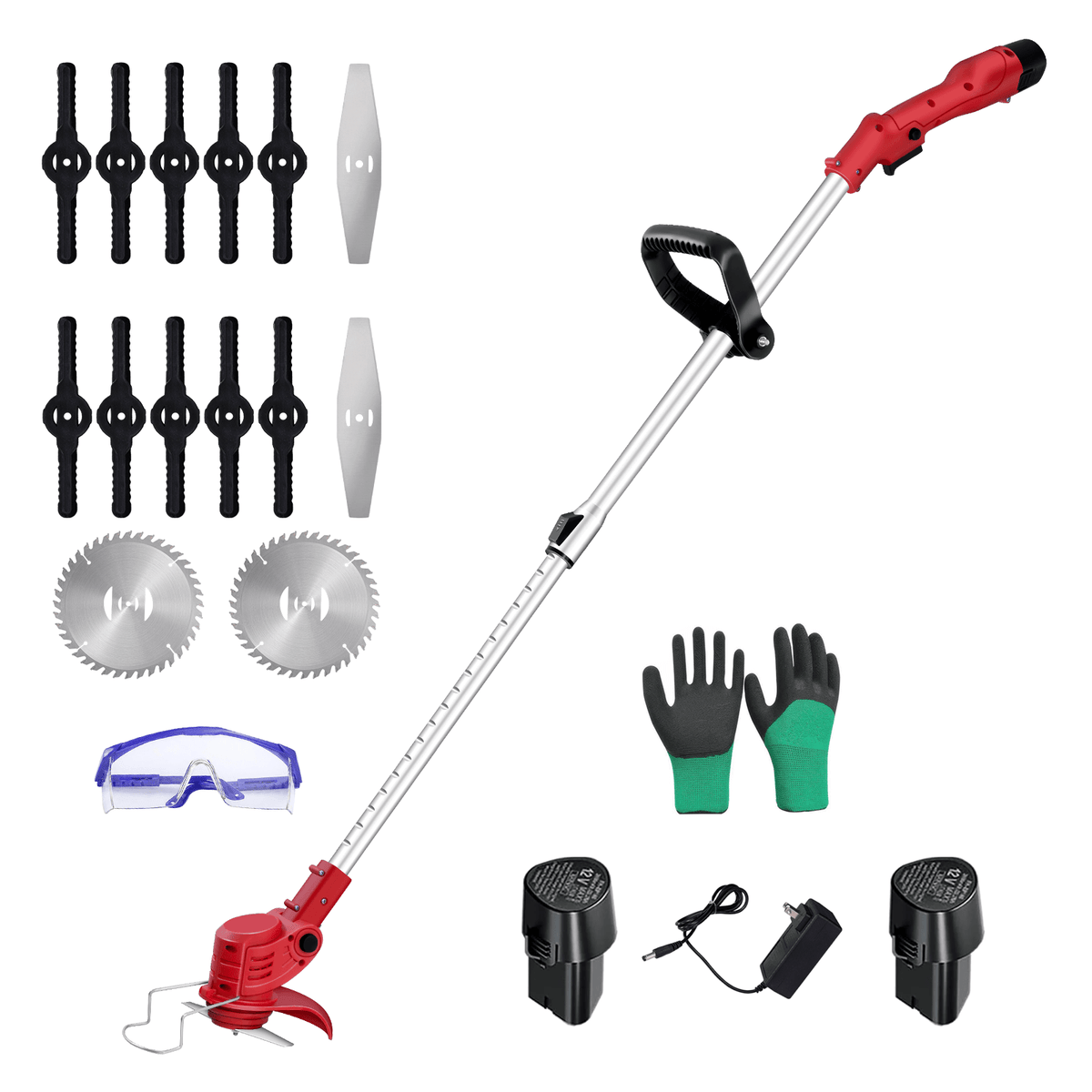 Cordless Weed Wacker for DIYers – 3-in-1 Electric String Trimmer & Brush Cutter, Adjustable for Home Improvement & Landscaping-1