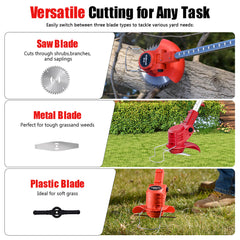 Cordless Weed Wacker for DIYers – 3-in-1 Electric String Trimmer & Brush Cutter, Adjustable for Home Improvement & Landscaping-4