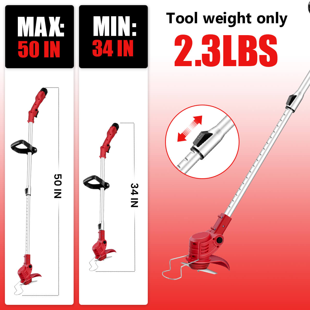 Cordless Weed Wacker for DIYers – 3-in-1 Electric String Trimmer & Brush Cutter, Adjustable for Home Improvement & Landscaping-7