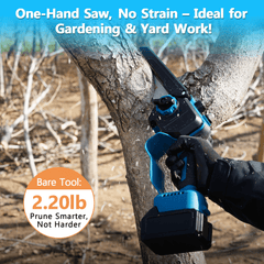 6" and 8" Cordless Mini Chainsaw Brushless Motor & Auto Oiler 3.0Ah Battery