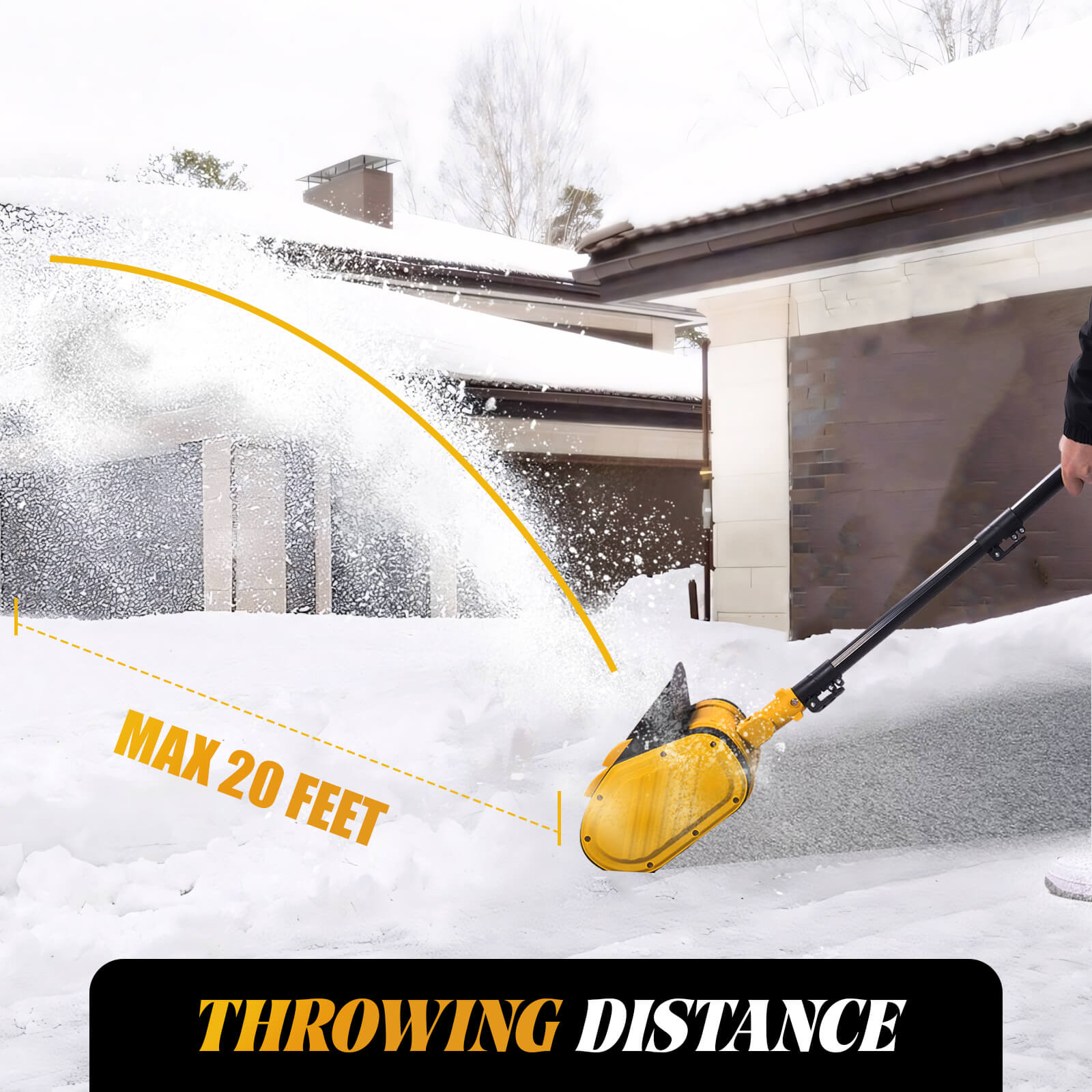 Reindeer Power Snow Shovel Cordless, Lightweight & Efficient for Driveways & Sidewalks-3