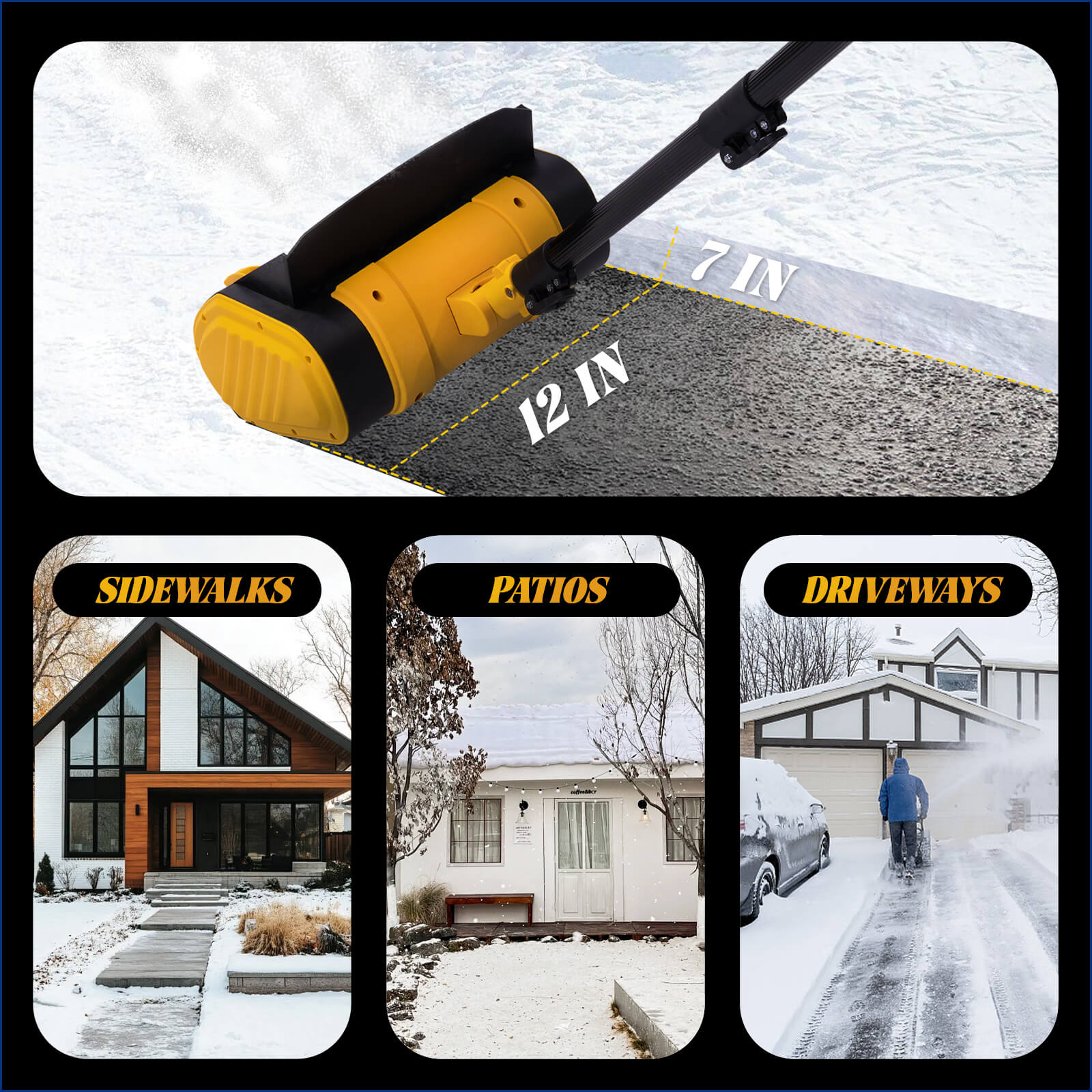 Reindeer Power Snow Shovel Cordless, Lightweight & Efficient for Driveways & Sidewalks-4