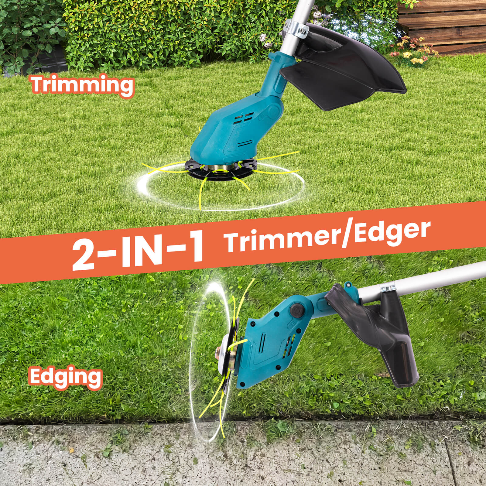 String & Edger Trimmer Lightweight 3-in-1 Lawn Care Tool for Women & Seniors-5